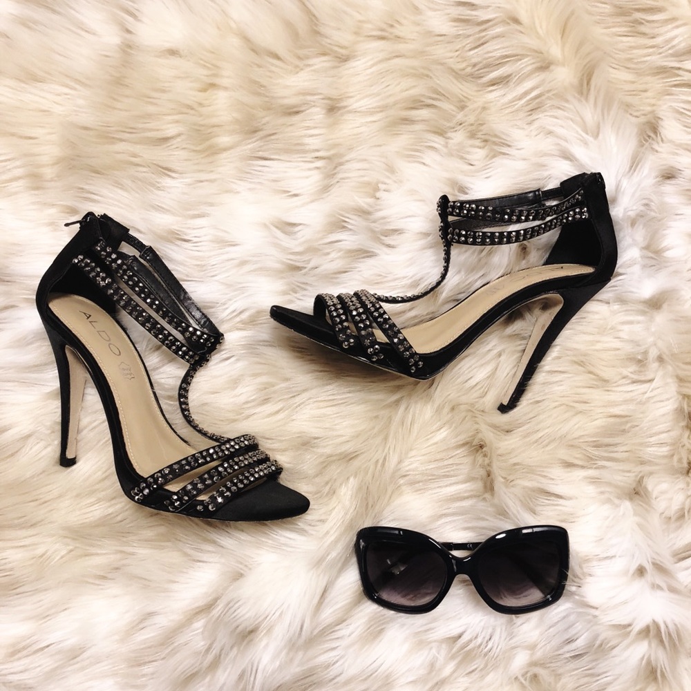 ALDO Formal Black Studded High Heels 👠